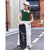 Arshiner Trendy Crop Tops for Girls Short Sleeve Summer Shirts Square Neck Slim Fit Tee Blouse(Green)
