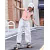 Arshiner Trendy Crop Tops for Girls Short Sleeve Summer Shirts Square Neck Slim Fit Tee Blouse(Pink)
