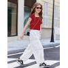 Arshiner Trendy Crop Tops for Girls Short Sleeve Summer Shirts Square Neck Slim Fit Tee Blouse(Red)