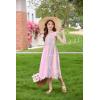 Arshiner Tween Girls Dress Ruffle Sleeve Elastic Straps Smocked A-Line Tulle Summer Long Patry Birthday Sundress(Rainbow)