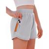 Arshiner Girls Athletic Shorts with 3 Zipper Pockets Running Shorts Basketball Soccer Gym Sports Active with Liner Kids(Grey)