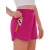 Arshiner Girls Athletic Shorts with 3 Zipper Pockets Running Shorts Basketball Soccer Gym Sports Active with Liner Kids(Hot Pink)