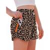 Arshiner Girls Athletic Shorts with 3 Zipper Pockets Running Shorts Basketball Soccer Gym Sports Active with Liner Kids(Leopard)