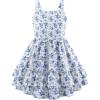 Arshiner Girls Cami Summer Dress Boho Sleeveless Casual Sundress with Pockets for 4-12 Y(Blue Floral)