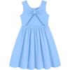 Arshiner Toddler Girls Summer Dress Backless Sleeveless Cotton Casual Beach Party Sundress with Pockets(Light Blue)