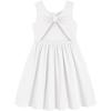 Arshiner Toddler Girls Summer Dress Backless Sleeveless Cotton Casual Beach Party Sundress with Pockets(White)
