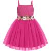Arshiner Toddler Tulle Dress Summer Spaghetti Strap Party Tutu Flower Girl Dresses with Belt 3-8Y(Hot Pink)