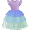 Arshiner Toddler Tutu Dress Girls Fluffy Tiered Summer Dresses Cute Party Tulle Sundress for Kids 2-7Y(Purple Gradient)