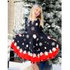 Arshiner Girls Long Sleeve Stretchy Dress A line Twirly Skater School Party Dress(Christmas Santa)
