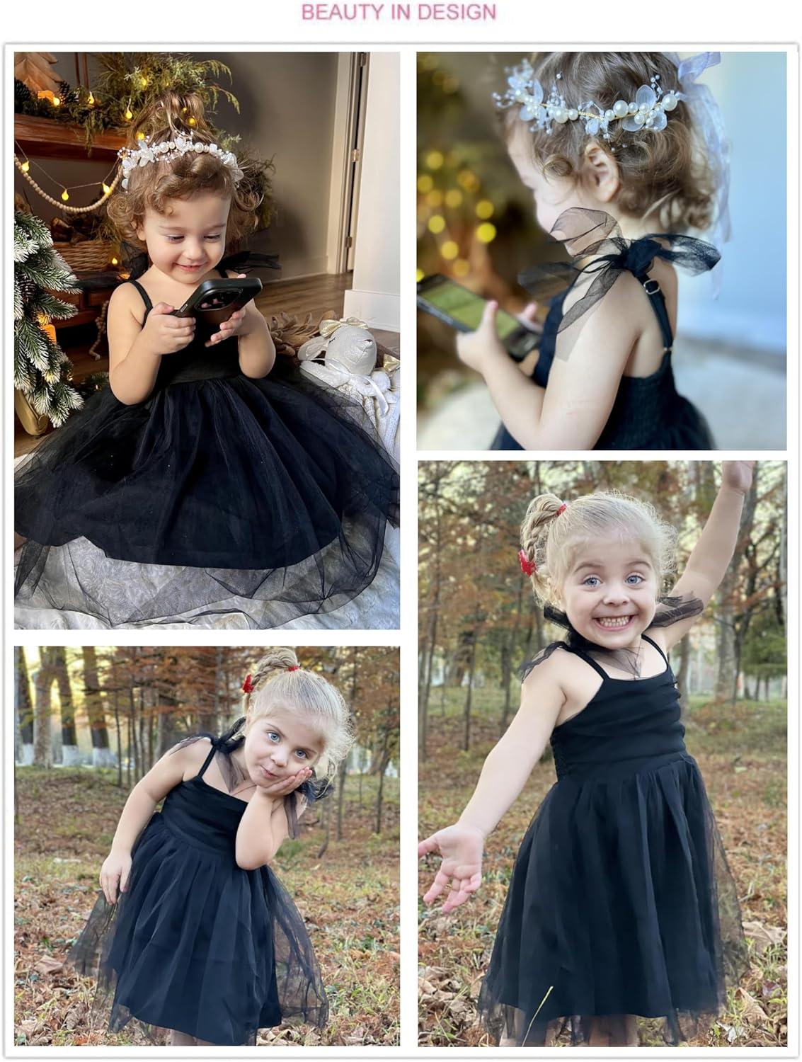 image:imageArshiner Toddler Tutu Dress Girls Sleeveless Birthday Party Dresses Cute Princess Tulle Sundress for Kids 26YBlack