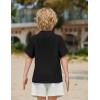 Arshiner Boys Short Sleeve Button Down Shirt Texture Summer Beach Vacation Shirt 4-12 Years(Black)
