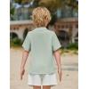 Arshiner Boys Short Sleeve Button Down Shirt Texture Summer Beach Vacation Shirt 4-12 Years(Light Green)