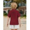 Arshiner Boys Short Sleeve Button Down Shirt Texture Summer Beach Vacation Shirt 4-12 Years(Wine Red)