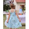Arshiner Girl’s Spaghetti Strap Button Down Midi Sleeveless Summer Casual Sundress A-line Dress with Pockets(Blue Green Floral)