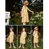 Arshiner Girl’s Spaghetti Strap Button Down Midi Sleeveless Summer Casual Sundress A-line Dress with Pockets(Little Yellow Floral)