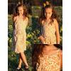 Arshiner Girl’s Spaghetti Strap Button Down Midi Sleeveless Summer Casual Sundress A-line Dress with Pockets(Little Yellow Floral)