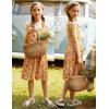 Arshiner Girl’s Spaghetti Strap Button Down Midi Sleeveless Summer Casual Sundress A-line Dress with Pockets(Little Yellow Floral)