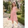 Arshiner Girl’s Spaghetti Strap Button Down Midi Sleeveless Summer Casual Sundress A-line Dress with Pockets(Solid Light Pink)