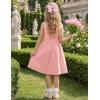 Arshiner Girl’s Spaghetti Strap Button Down Midi Sleeveless Summer Casual Sundress A-line Dress with Pockets(Solid Light Pink)