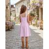 Arshiner Girl’s Spaghetti Strap Button Down Midi Sleeveless Summer Casual Sundress A-line Dress with Pockets(White&pink Strip)