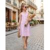 Arshiner Girl’s Spaghetti Strap Button Down Midi Sleeveless Summer Casual Sundress A-line Dress with Pockets(White&pink Strip)