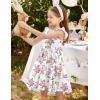 Arshiner Toddler Dress Little Girls Summer Cotton Backless High Low Hem Beach Casual Sundress with Pockets(Rabbit Floral)
