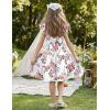 Arshiner Toddler Dress Little Girls Summer Cotton Backless High Low Hem Beach Casual Sundress with Pockets(Rabbit Floral)