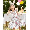 Arshiner Toddler Dress Little Girls Summer Cotton Backless High Low Hem Beach Casual Sundress with Pockets(Rabbit Floral)