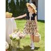 Arshiner Toddler Lace Tutu Dresses Ruffle Sleeve 3 Layers Tulle Flower Wedding Birthday Summer Little Girls Dress(Black Floral)