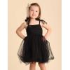 Arshiner Toddler Tutu Dress Girls Sleeveless Birthday Party Dresses Cute Princess Tulle Sundress for Kids 2-6Y(Black)