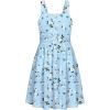 Arshiner Girl’s Spaghetti Strap Button Down Midi Sleeveless Summer Casual Sundress A-line Dress with Pockets(Blue Green Floral)