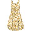 Arshiner Girl’s Spaghetti Strap Button Down Midi Sleeveless Summer Casual Sundress A-line Dress with Pockets(Little Yellow Floral)