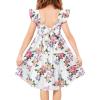 Arshiner Toddler Dress Little Girls Summer Cotton Backless High Low Hem Beach Casual Sundress with Pockets(Rabbit Floral)