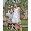 Arshiner Girls Dresses Ruched Smocked Back Spaghetti Strap Bow Summer Boho Beach Party Sundress(Blue Floral)