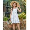 Arshiner Girls Dresses Ruched Smocked Back Spaghetti Strap Bow Summer Boho Beach Party Sundress(Blue Floral)