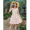 Arshiner Girls Dresses Ruched Smocked Back Spaghetti Strap Bow Summer Boho Beach Party Sundress(Pink Floral)