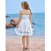 Arshiner Girls Summer Spaghetti Strap Dresses Flowy Tiered Ruched Smocked Back Casual Beach Midi Sundress(Light Blue Floral)