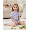 Arshiner Pajamas for Girls Summer Short Sleeve Sleepwear Kids Soft Cute Snug Fit Pjs Sets(Blue Purple Ocean)
