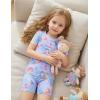 Arshiner Pajamas for Girls Summer Short Sleeve Sleepwear Kids Soft Cute Snug Fit Pjs Sets(Blue Purple Ocean)