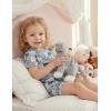 Arshiner Pajamas for Girls Summer Short Sleeve Sleepwear Kids Soft Cute Snug Fit Pjs Sets(Gray Cat)