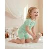 Arshiner Pajamas for Girls Summer Short Sleeve Sleepwear Kids Soft Cute Snug Fit Pjs Sets(Green)