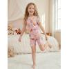 Arshiner Pajamas for Girls Summer Short Sleeve Sleepwear Kids Soft Cute Snug Fit Pjs Sets(Pink Cat)