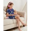 Arshiner Pajamas for Girls Summer Short Sleeve Sleepwear Kids Soft Cute Snug Fit Pjs Sets(Purple Animals)