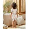 Arshiner Pajamas for Girls Summer Short Sleeve Sleepwear Kids Soft Cute Snug Fit Pjs Sets(White Strawberries)