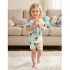 Arshiner Pajamas for Girls Summer Short Sleeve Sleepwear Kids Soft Cute Snug Fit Pjs Sets(Yellow Green Ocean)