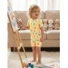 Arshiner Pajamas for Girls Summer Short Sleeve Sleepwear Kids Soft Cute Snug Fit Pjs Sets(Yellow Ice Cream)