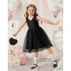 Arshiner Toddler Girls Tutu Dress Bow Shoulder Tulle Sleeveless Dresses Summer Party Sundress for 2-8Y(Black)