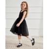 Arshiner Toddler Girls Tutu Dress Bow Shoulder Tulle Sleeveless Dresses Summer Party Sundress for 2-8Y(Black)