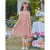 Arshiner Toddler Girls Tutu Dress Bow Shoulder Tulle Sleeveless Dresses Summer Party Sundress for 2-8Y(Dusty Pink – Dot Tulle)