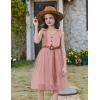 Arshiner Toddler Girls Tutu Dress Bow Shoulder Tulle Sleeveless Dresses Summer Party Sundress for 2-8Y(Dusty Pink – Dot Tulle)